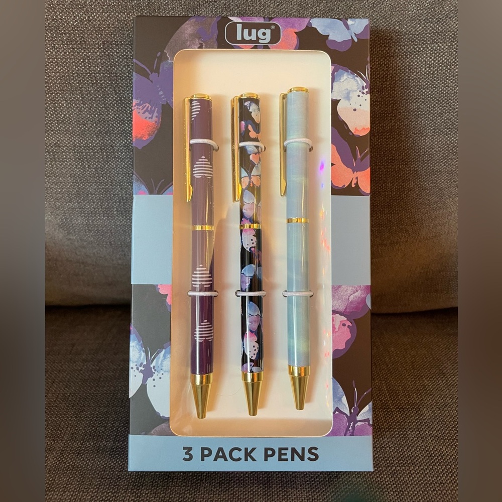 Lug Pens 3pk (3-pack) Scribble - Watercolor Butterflies